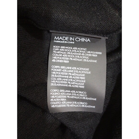 NEW! Club Monaco Wool Blend Black & Silver Metallic Sweater - L - $129 - Picture 10 of 12